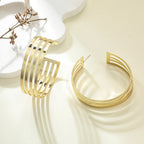 Women's Hanging Earrings in Elegant Wave Pattern Hapa Style