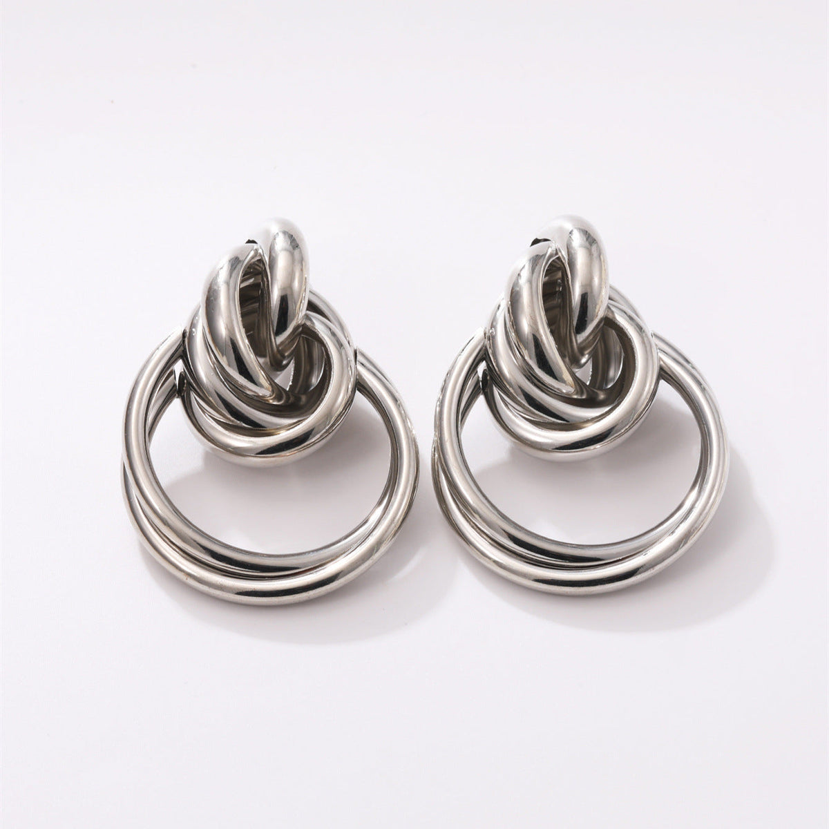 Women's Hanging Earrings with Elegant, Curved Ring Design Hapa Style