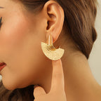 Women's Hanging Earrings with Artistic, Textured Design Hapa Style