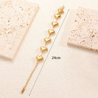 Ladies' bracelet with elegant heart design and fine link chain Hapa Style