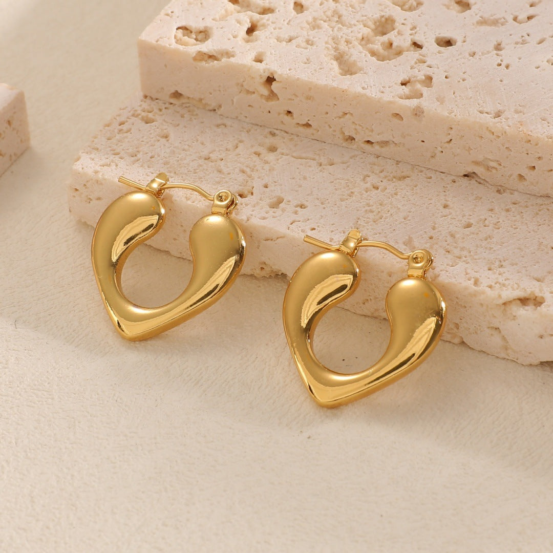 Women's Hanging Earrings with Integrated, Textured Design Hapa Style