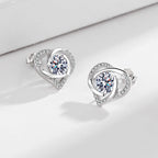 Ladies earrings in elegant heart design with shimmering zirconia Hapa Style