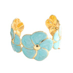 Ladies cuff bracelet with elaborate flower pattern Hapa Style