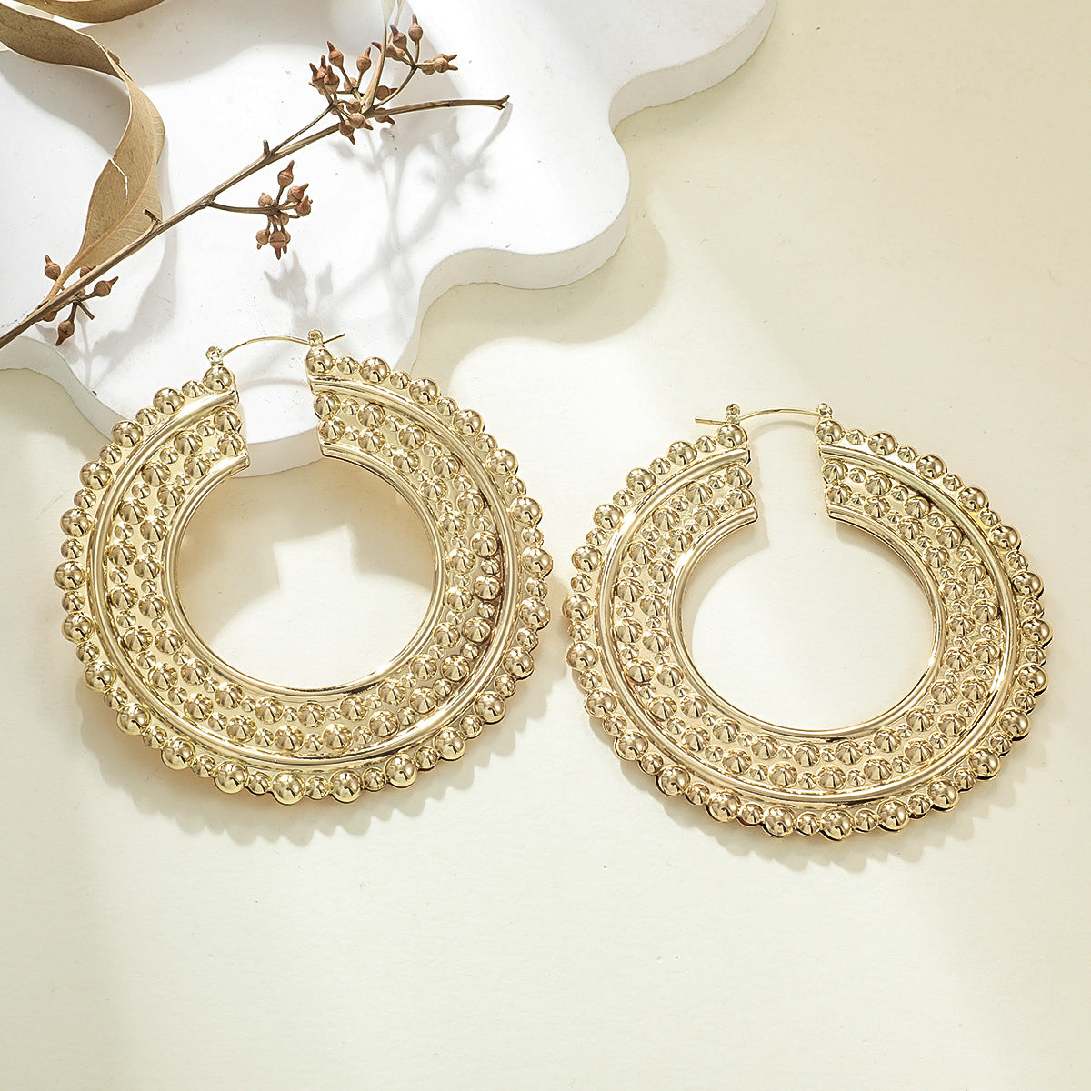 Women's Hanging Earrings in Elegant Wave Pattern Hapa Style