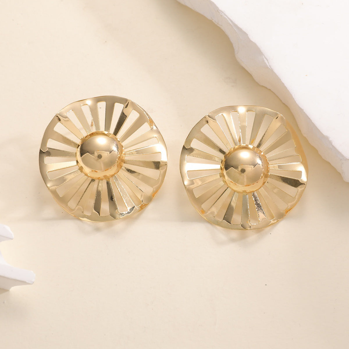 Ladies fashionable statement earrings with luxurious, geometric design Hapa Style