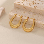 Women's Hanging Earrings with Integrated, Textured Design Hapa Style