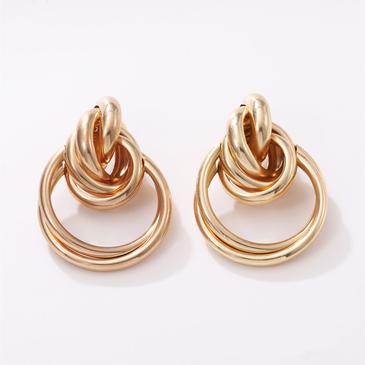 Women's Hanging Earrings with Elegant, Curved Ring Design Hapa Style