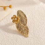 Ladies bangle with elaborate leaf design Hapa Style