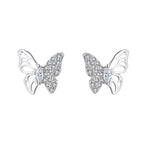 Ladies earrings in an elegant butterfly design with sparkling zirconia Hapa Style