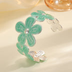 Women's bracelet made of high-quality metal with floral design Hapa Style