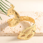 Ladies Open Bangle with Artistic Coral Pattern Hapa Style