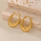 Women's Hanging Earrings with Integrated, Textured Design Hapa Style