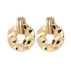 Women's elegant earrings with rustic, folded design Hapa Style