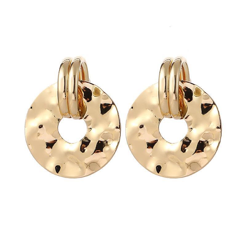 Women's elegant earrings with rustic, folded design Hapa Style