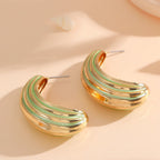 Women Hanging Earrings with Luxurious Gold and Pink Finish Hapa Style
