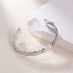Women's Open Bangle in Modern Bamboo Design Hapa Style