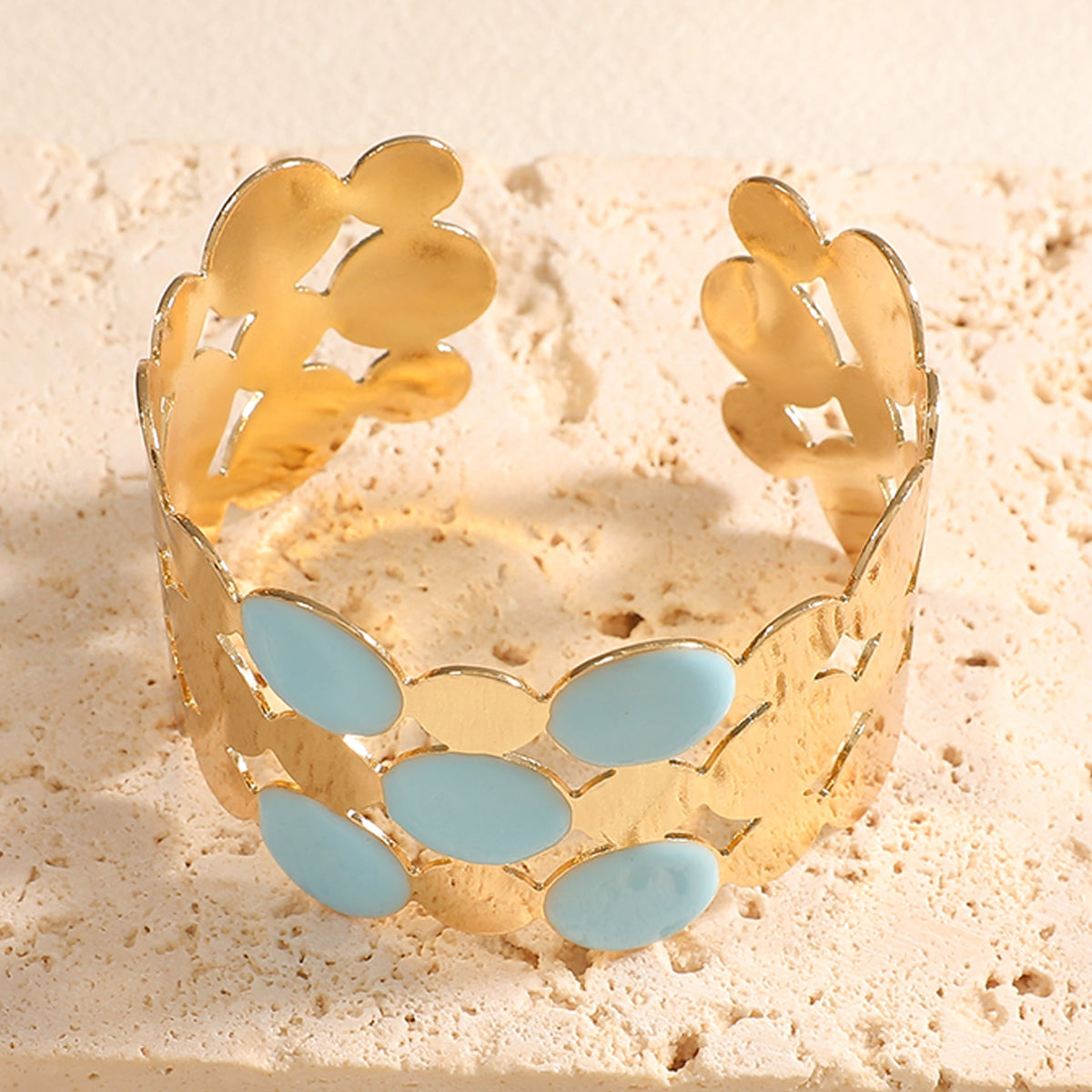 Ladies bracelet with intricate floral design Hapa Style