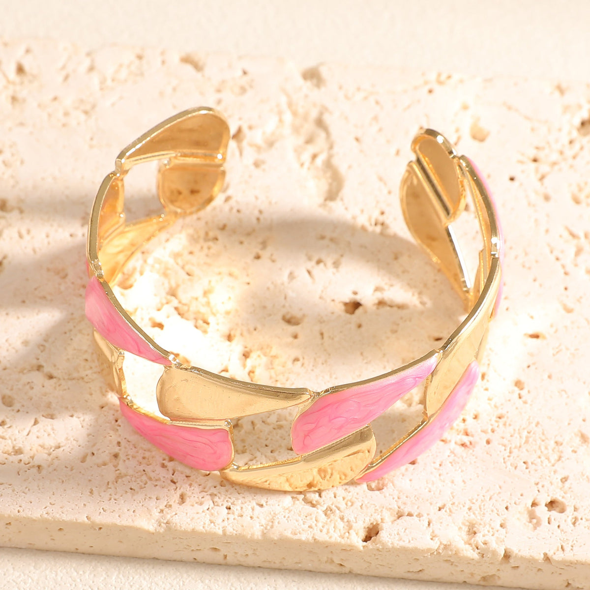 Women's Open Bangle with Elegant Leaf Design Hapa Style