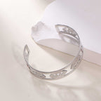 Women's Open Bangle in Modern Bamboo Design Hapa Style