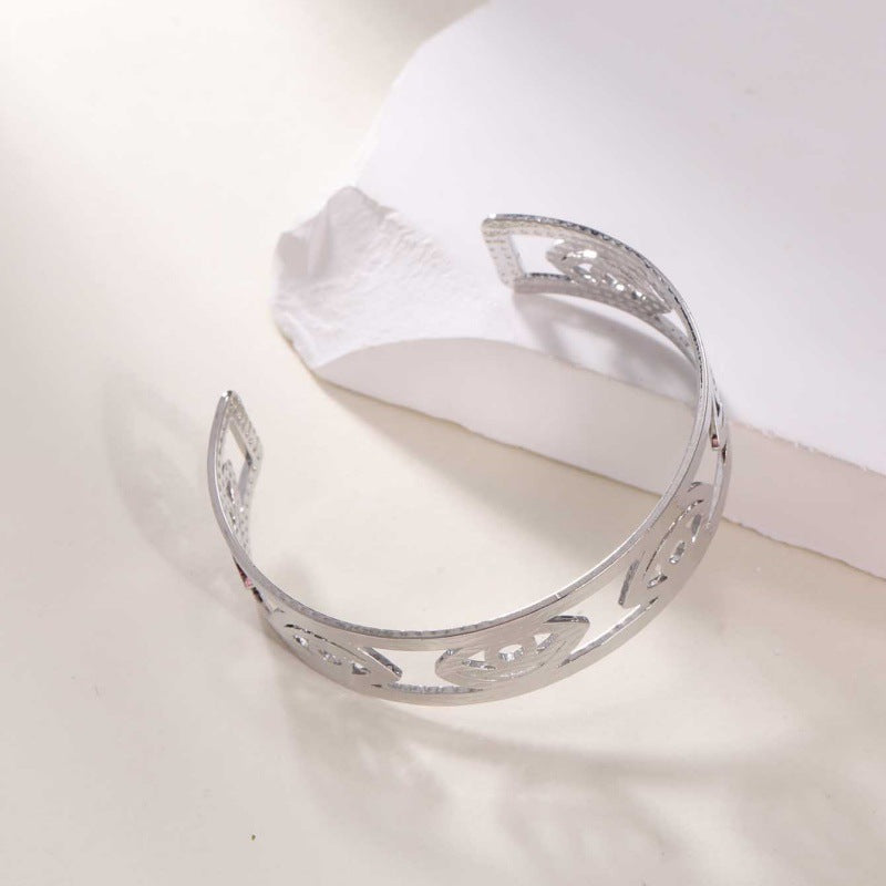 Women's Open Bangle in Modern Bamboo Design Hapa Style