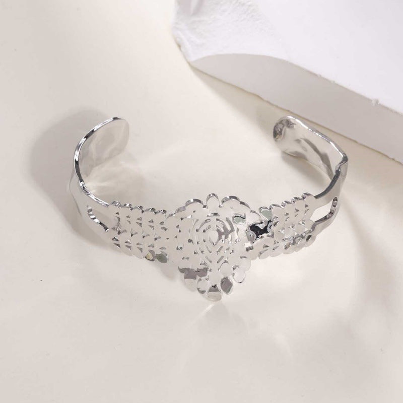 Women's Open Bangle in Modern Bamboo Design Hapa Style