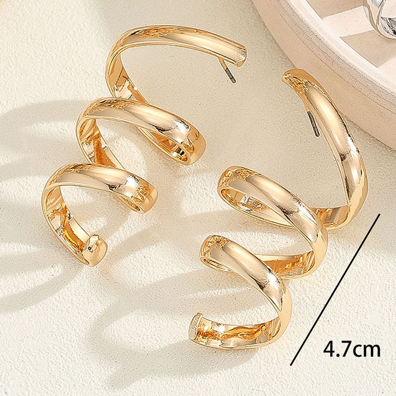 Women's Hanging Earrings with Elegant, Curved Design Hapa Style