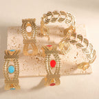 Women Open Bangle with Artistic Braiding Pattern Hapa Style