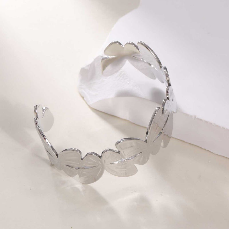 Women's Open Bangle with Elegant Wave Design Hapa Style