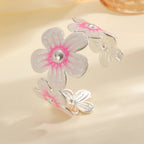 Women's bracelet made of high-quality metal with floral design Hapa Style
