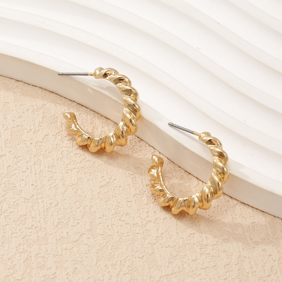 Women Hanging Earrings with Elegant Wave Design Hapa Style