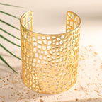 Ladies Open Bangle with Artistic Coral Pattern Hapa Style