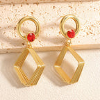 Women's Design Earrings with Geometric Wire Motif Hapa Style