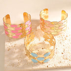 Ladies bracelet with intricate floral design Hapa Style