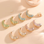Women Hanging Earrings with Luxurious Gold and Pink Finish Hapa Style