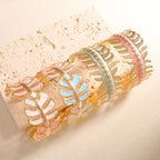 Women Open Bangle in Elegant Leaf Design Hapa Style