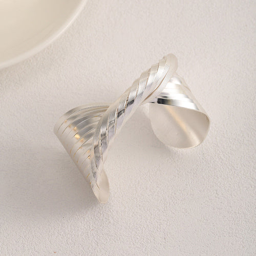 Ladies Open Bangle with Artistic Fold Design Hapa Style