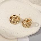 Women's elegant earrings with rustic, folded design Hapa Style