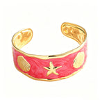 Women's Bangle with Maritime Shell and Starfish Design Hapa Style