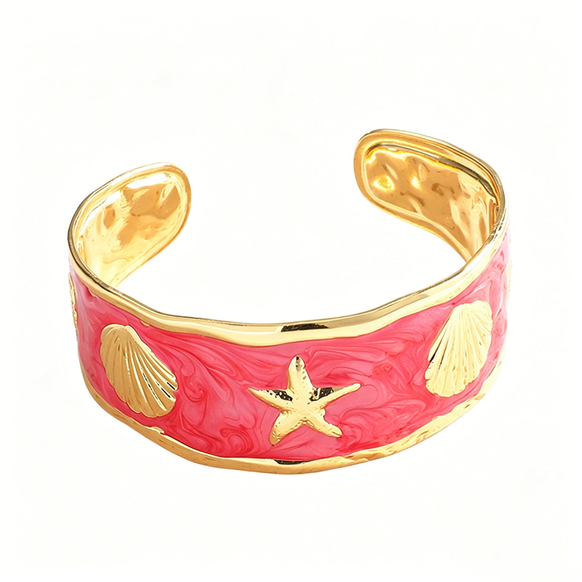 Women's Bangle with Maritime Shell and Starfish Design Hapa Style