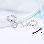 Women's earrings with sparkling circle pendant Hapa Style