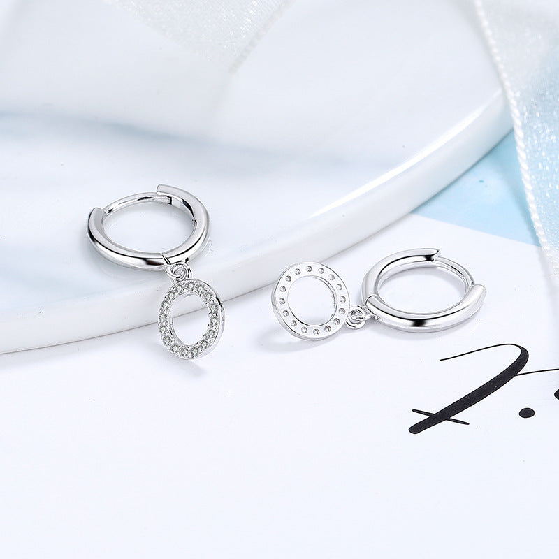 Women's earrings with sparkling circle pendant Hapa Style