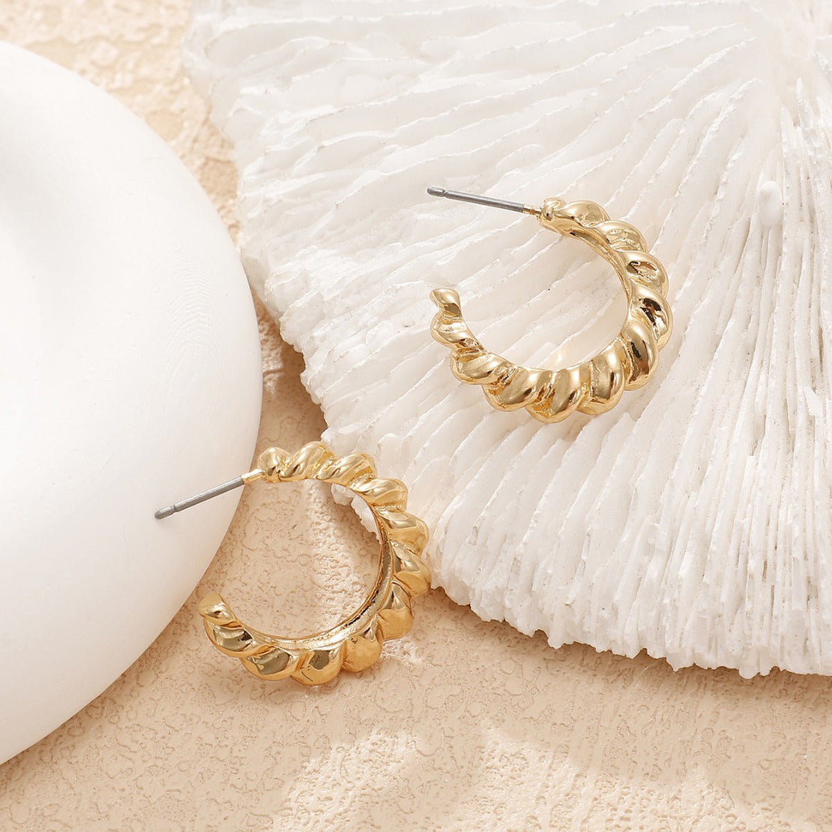 Women Hanging Earrings with Elegant Wave Design Hapa Style