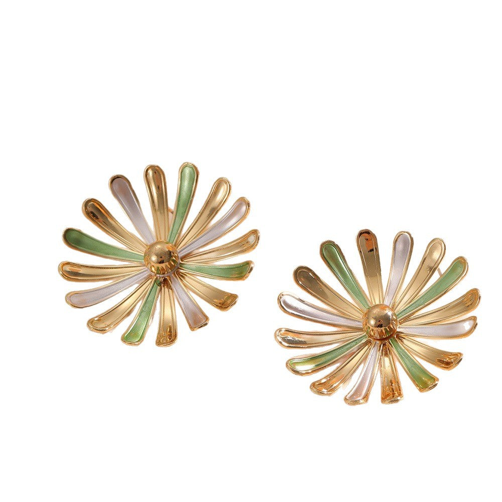 Women’s Flower Earrings in Modern 3D Design Hapa Style