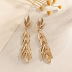 Women's Hanging Earrings with Elegant Leaf Design Hapa Style