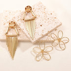 Ladies Hanging Earrings in Artistic Flower Design Hapa Style