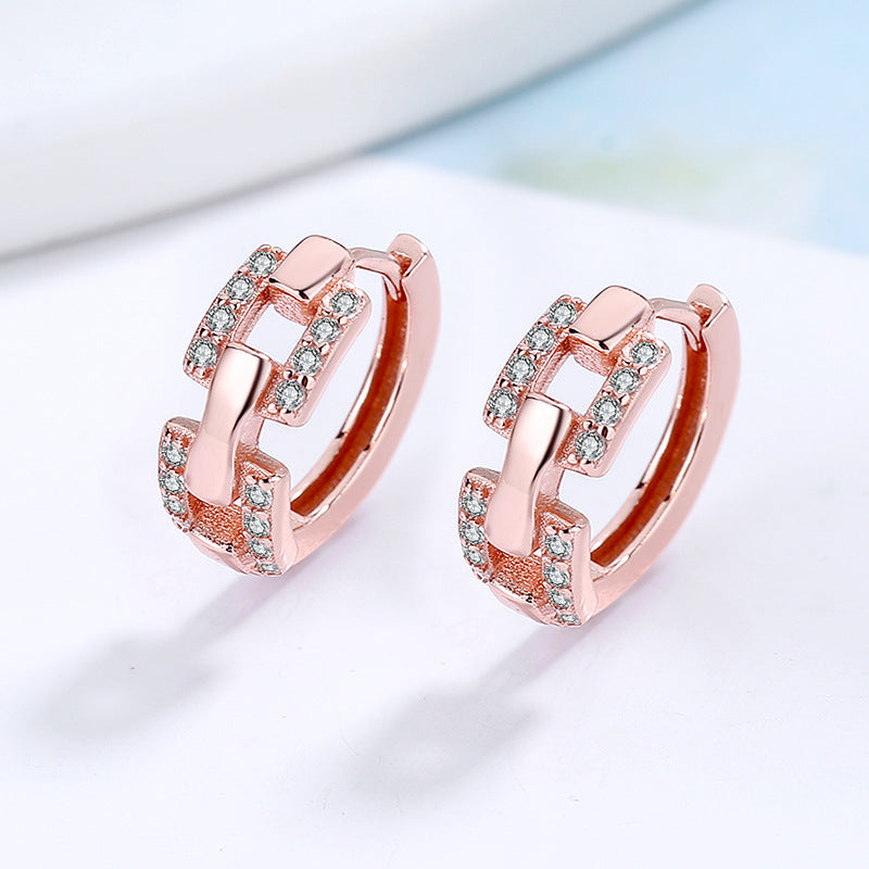 Ladies earrings with sparkling zirconia and modern design Hapa Style