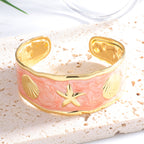 Women's Bangle with Maritime Shell and Starfish Design Hapa Style