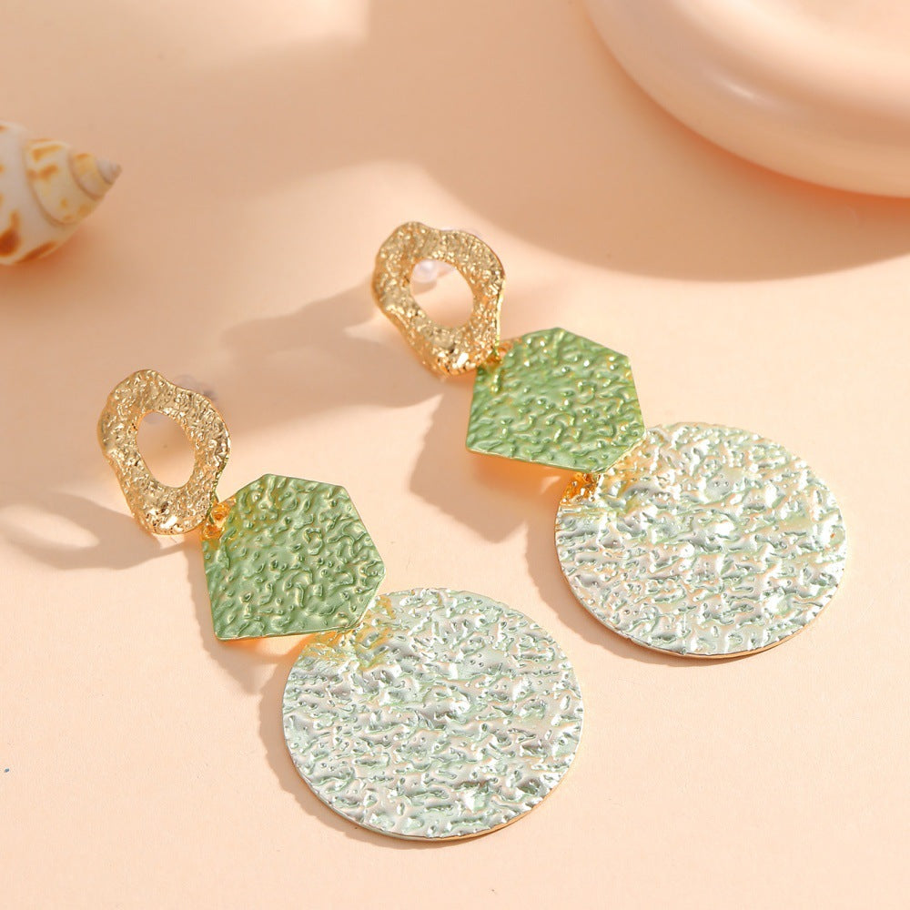 Women's Hanging Earrings with Modern Geometric Design Hapa Style