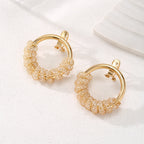 Women's Hanging Earrings with Artistic Spiral Structure Hapa Style