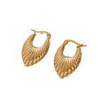 Women's Hanging Earrings with Integrated, Textured Design Hapa Style